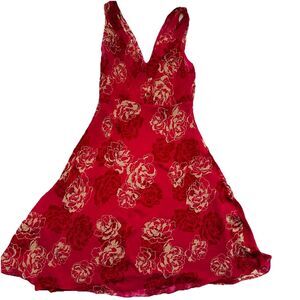 Vintage 90s Y2K Ann Taylor Silk Floral Dress SZ 8P Fairy Whimsical Feminine